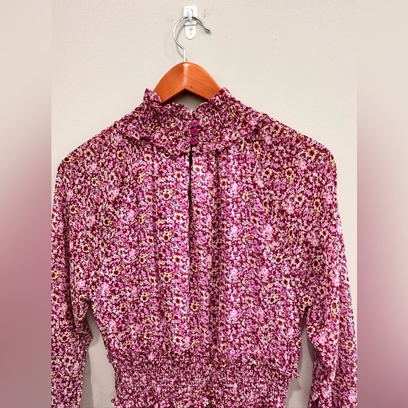 Anthropologie Pink Floral Midi Dress - Picture 4 of 11